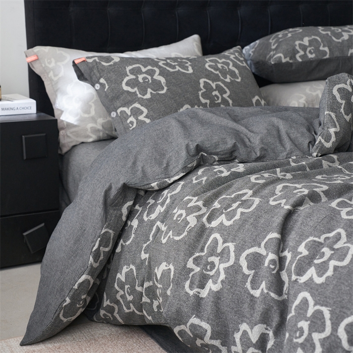 91家纺网 家纺一手货源 找家纺 安莱生活 2024新款双层纱大提花悠然纽扣宽边工艺款 悠然-深灰