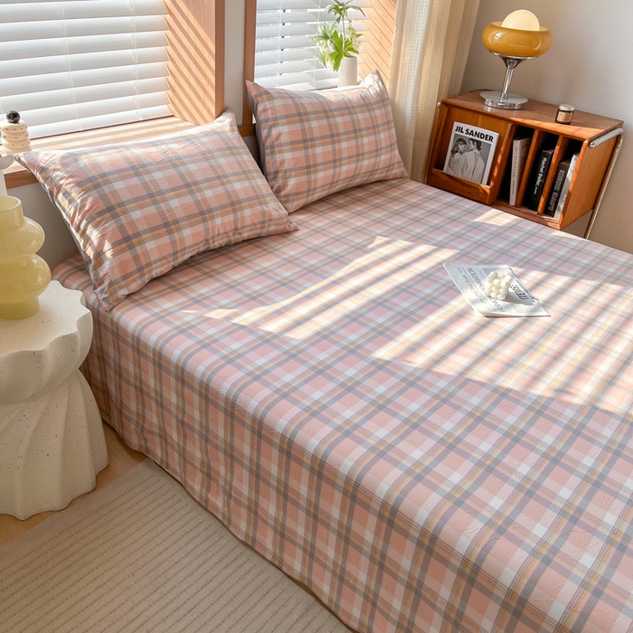 91家纺网 家纺一手货源 找家纺 启程家纺 2026新款全棉A类水洗棉多规格四件套单品-单床单 莫妮玉