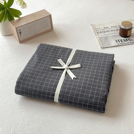 启程家纺 2026新款全棉A类水洗棉多规格四件套单品-单被套 灰小方格