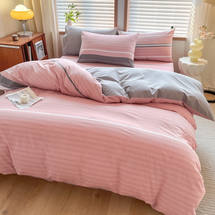 91家纺网 家纺一手货源 找家纺 启程家纺 2026新款全棉A类水洗棉多规格四件套单品-四件套 格林粉