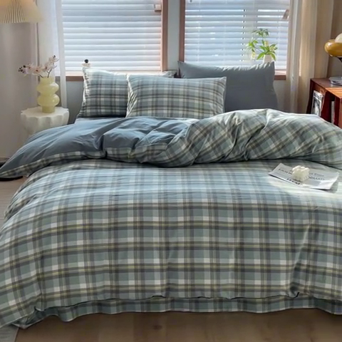 91家纺网 家纺一手货源 找家纺 启程家纺 2026新款全棉A类水洗棉多规格四件套单品-四件套 莫妮绿