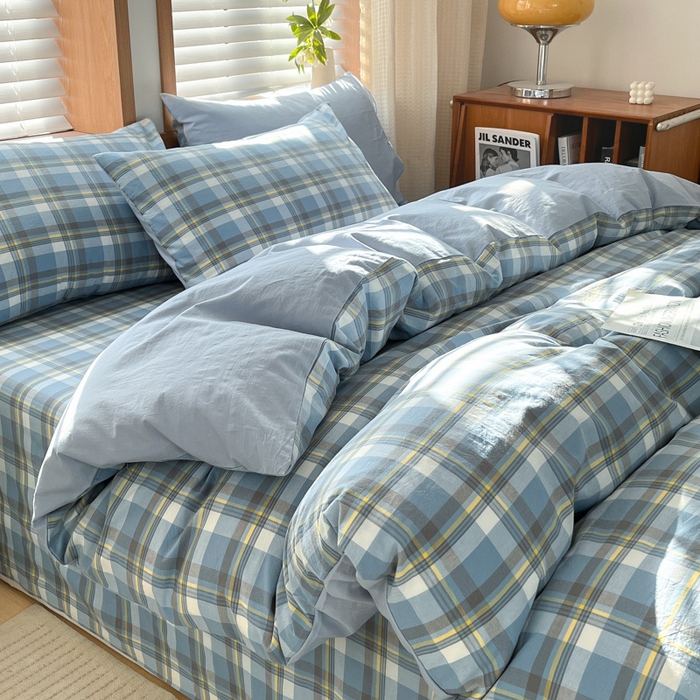 91家纺网 家纺一手货源 找家纺 启程家纺 2026新款全棉A类水洗棉多规格四件套单品-四件套 莫妮蓝