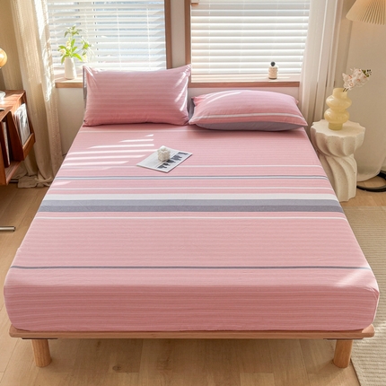 启程家纺 2026新款全棉A类水洗棉多规格四件套单品-单床笠 格林粉