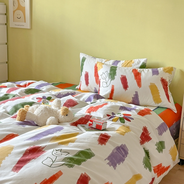 91家纺网 家纺一手货源 找家纺 时年家纺 2024新款 热爱生活·全棉系列第四期（充值会员优惠5元） 涂鸦小花