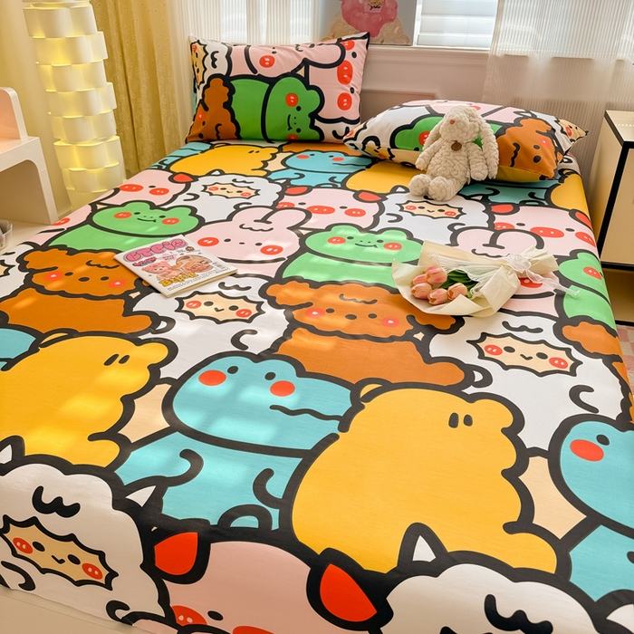 91家纺网 家纺一手货源 找家纺 花伞家居 2024新款简约全棉印花单床笠系列 床笠-宠物大会