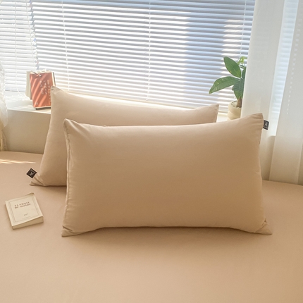 91家纺网 家纺一手货源 找家纺 涵宸家纺 2024新款40支全棉米兰系列-单枕套 枕套-杏色
