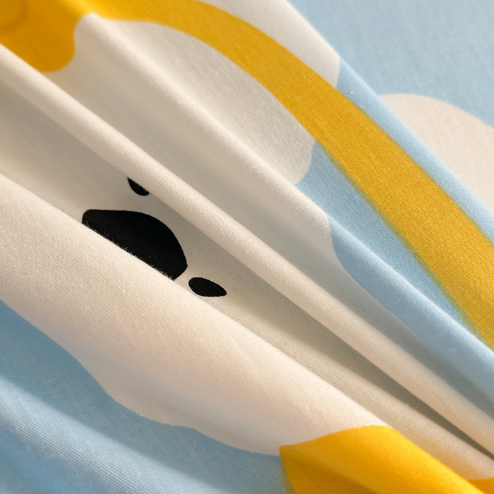 91家纺网 家纺一手货源 找家纺 花伞家居 2024新款简约全棉印花单床笠系列 床笠-嗨皮汪