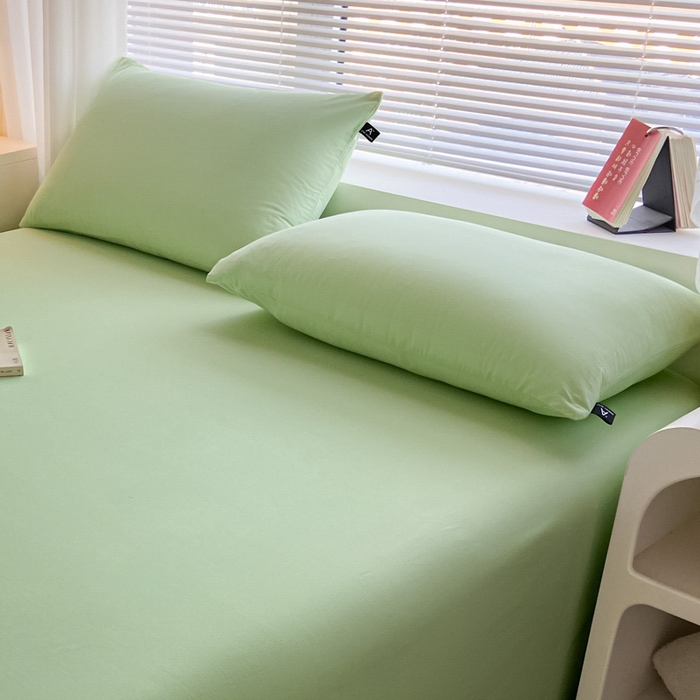 91家纺网 家纺一手货源 找家纺 涵宸家纺 2024新款40支全棉米兰系列-单枕套 枕套-果绿