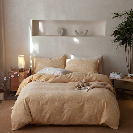 91家纺网 家纺一手货源 找家纺 （总）玉宇阁家居 2024新款新春全棉双色大提花四件套系列-水色之暮