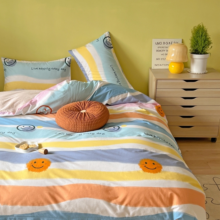 91家纺网 家纺一手货源 找家纺 时年家纺 2024新款 热爱生活·全棉系列第四期（充值会员优惠5元） 彩色笑脸