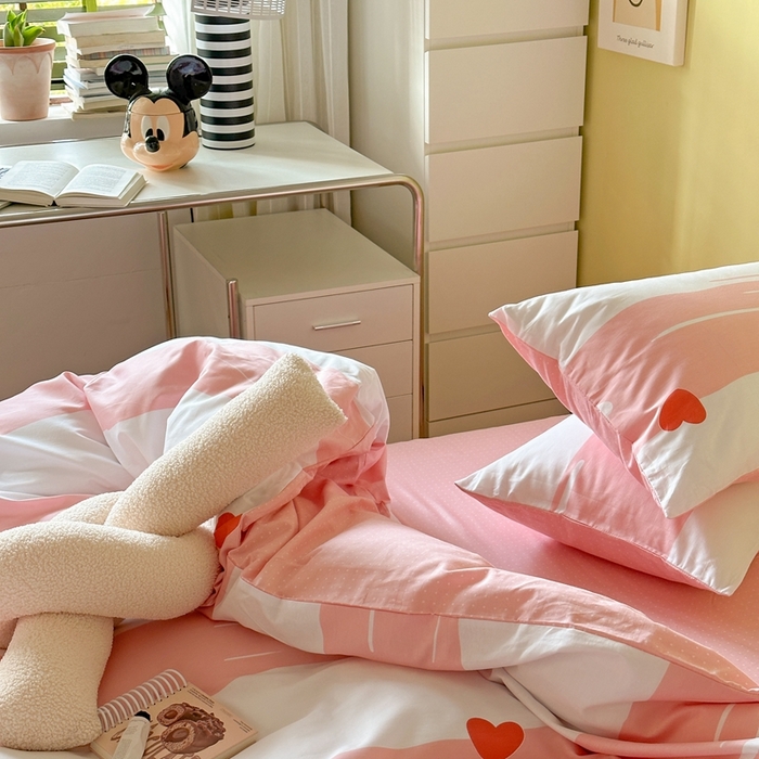 91家纺网 家纺一手货源 找家纺 时年家纺 2024新款 热爱生活·全棉系列第四期（充值会员优惠5元） 心动-粉