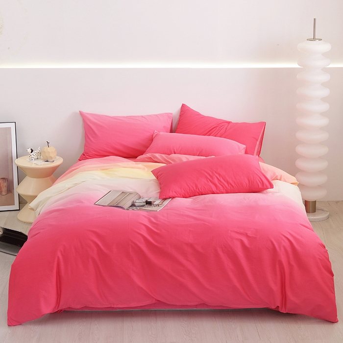 91家纺网 家纺一手货源 找家纺 启优家纺 2024新款全棉13070四件套 秘境-粉