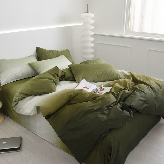 91家纺网 家纺一手货源 找家纺 启优家纺 2024新款全棉13070四件套 秘境-绿