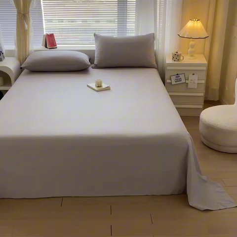 91家纺网 家纺一手货源 找家纺 涵宸家纺 2024新款40支全棉米兰系列-单床单 床单-土灰