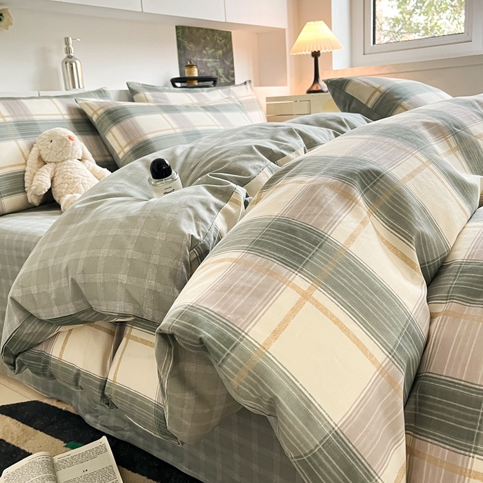 91家纺网 家纺一手货源 找家纺 吉象家纺 2025新款全棉印花四件套 布里克