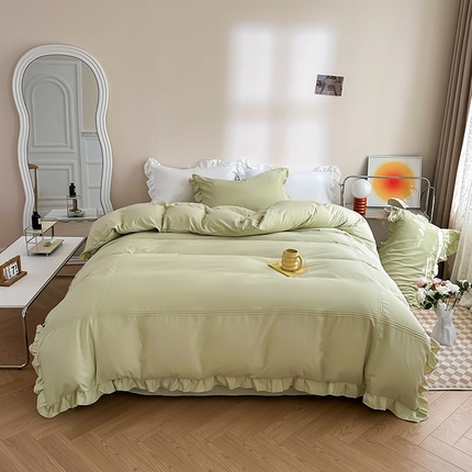 91家纺网 家纺一手货源 找家纺 （总）绒兔兔 2024新款水洗棉埋绳花边系列-南法花园