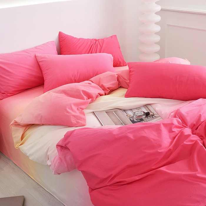 91家纺网 家纺一手货源 找家纺 启优家纺 2024新款全棉13070四件套 秘境-粉