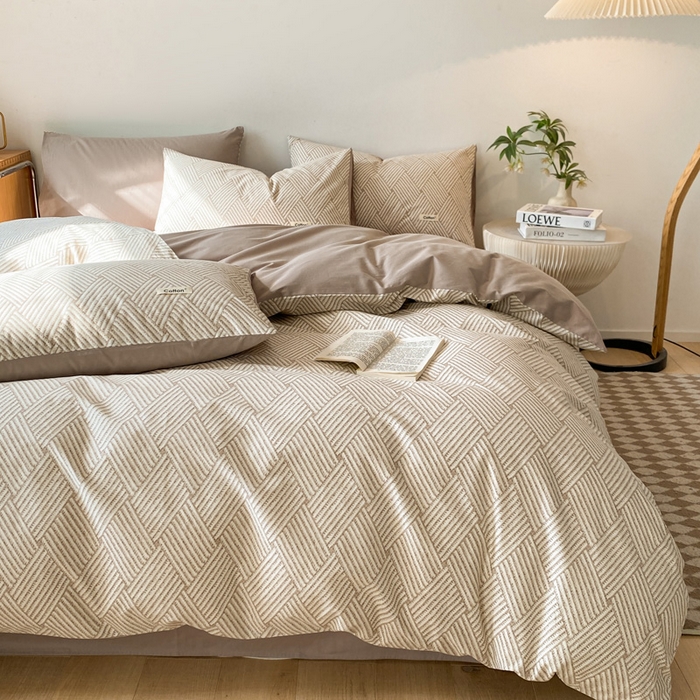 91家纺网 家纺一手货源 找家纺 涵宸家纺 2024新款40支全棉赛迪印花款四件套 亚瑟