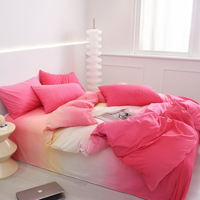 91家纺网 家纺一手货源 找家纺 启优家纺 2024新款全棉13070四件套 秘境-粉