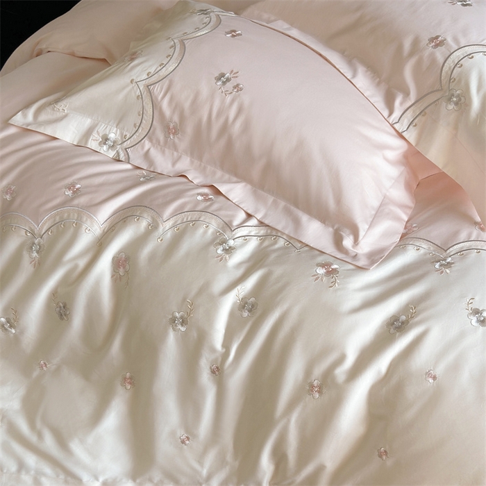 91家纺网 家纺一手货源 找家纺 （总）鹿班家居 2024新款100S长绒棉刺绣系列四件套-焦糖落霞 场景二 标准会员-20