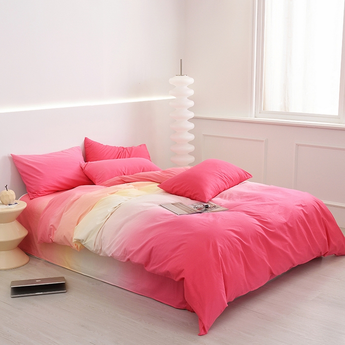 91家纺网 家纺一手货源 找家纺 启优家纺 2024新款全棉13070四件套 秘境-粉