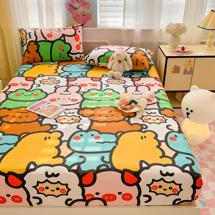 91家纺网 家纺一手货源 找家纺 花伞家居 2024新款简约全棉印花单床笠系列 床笠-宠物大会