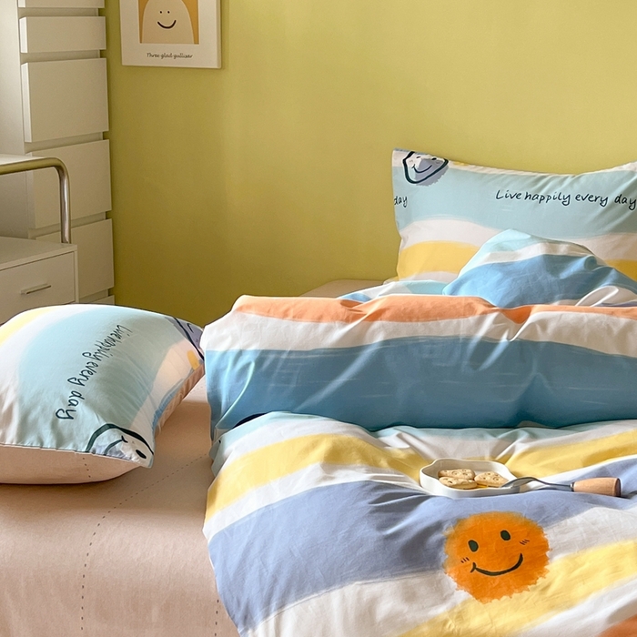 91家纺网 家纺一手货源 找家纺 时年家纺 2024新款 热爱生活·全棉系列第四期（充值会员优惠5元） 彩色笑脸