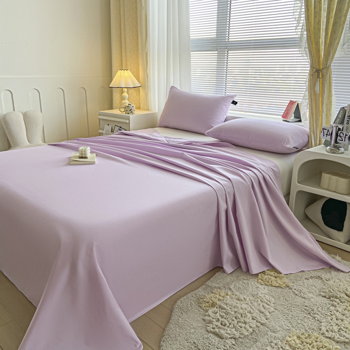 91家纺网 家纺一手货源 找家纺 涵宸家纺 2024新款40支全棉米兰系列-单床单 床单-优雅紫