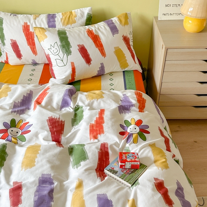 91家纺网 家纺一手货源 找家纺 时年家纺 2024新款 热爱生活·全棉系列第四期（充值会员优惠5元） 涂鸦小花