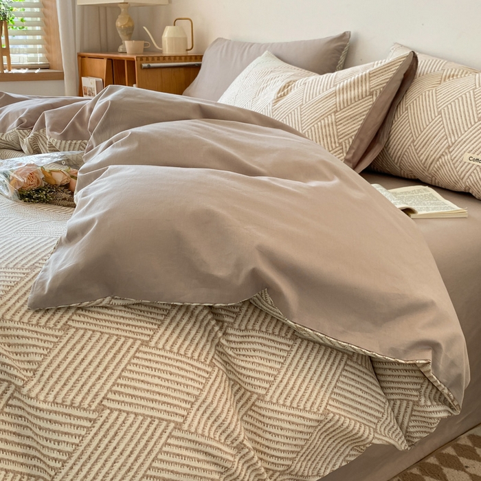 91家纺网 家纺一手货源 找家纺 涵宸家纺 2024新款40支全棉赛迪印花款四件套 亚瑟