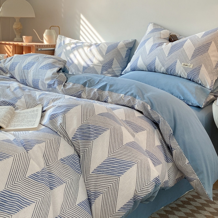 91家纺网 家纺一手货源 找家纺 涵宸家纺 2024新款40支全棉赛迪印花款四件套 兰登