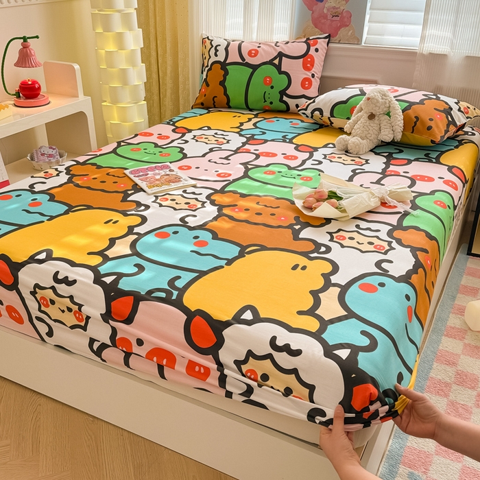 91家纺网 家纺一手货源 找家纺 花伞家居 2024新款简约全棉印花单床笠系列 床笠-宠物大会