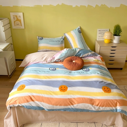 91家纺网 家纺一手货源 找家纺 时年家纺 2024新款 热爱生活·全棉系列第四期（充值会员优惠5元） 彩色笑脸