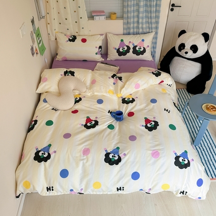 桃喜 2024新款春夏新品全棉混搭时尚休闲印花系列套件-系列1 彩色煤球