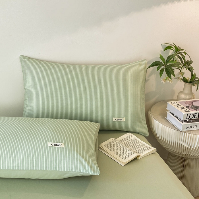 91家纺网 家纺一手货源 找家纺 涵宸家纺 2024新款40支全棉赛迪印花款四件套 伊凡-绿