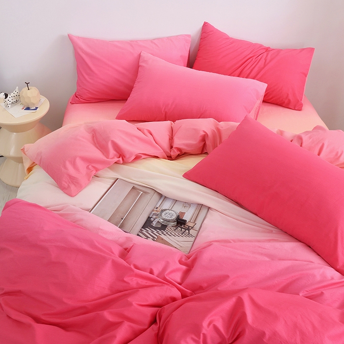 91家纺网 家纺一手货源 找家纺 启优家纺 2024新款全棉13070四件套 秘境-粉