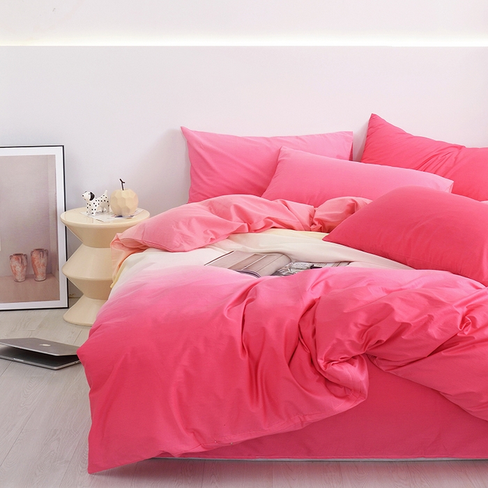 91家纺网 家纺一手货源 找家纺 启优家纺 2024新款全棉13070四件套 秘境-粉