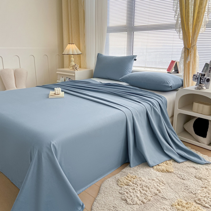 91家纺网 家纺一手货源 找家纺 涵宸家纺 2024新款40支全棉米兰系列-单床单 床单-湖兰