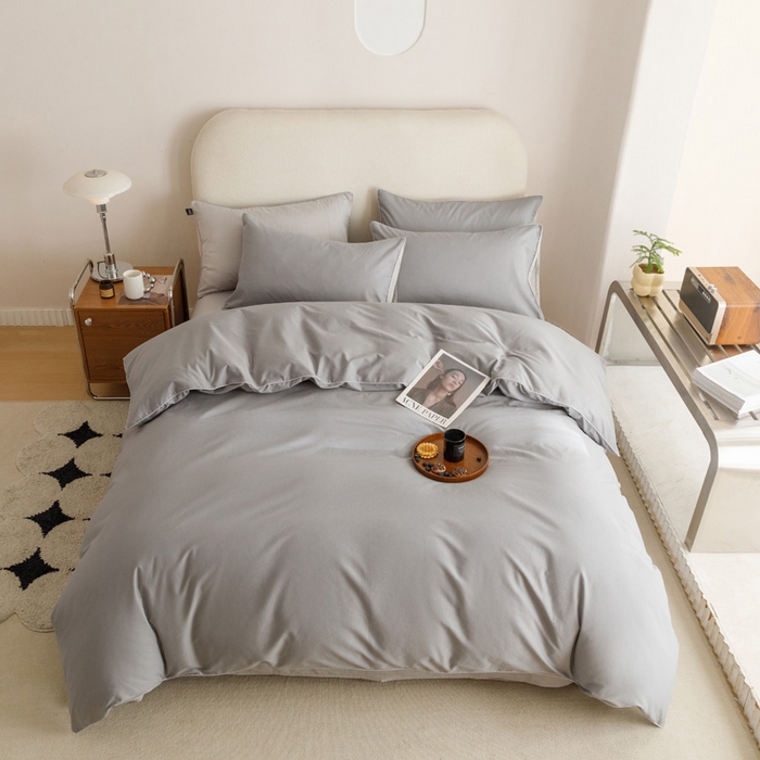 91家纺网 家纺一手货源 找家纺 涵宸家纺 2024新款40支全棉希腊麻绳款四件套 希腊（银灰+梧桐灰）