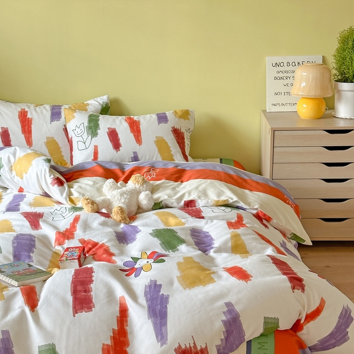 91家纺网 家纺一手货源 找家纺 时年家纺 2024新款 热爱生活·全棉系列第四期（充值会员优惠5元） 涂鸦小花