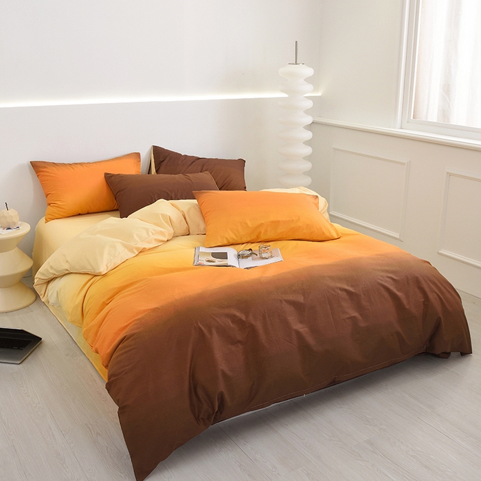 91家纺网 家纺一手货源 找家纺 启优家纺 2024新款全棉13070四件套 秘境-桔