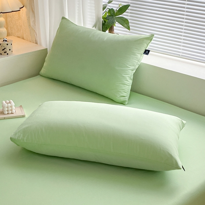 91家纺网 家纺一手货源 找家纺 涵宸家纺 2024新款40支全棉米兰系列-单枕套 枕套-果绿