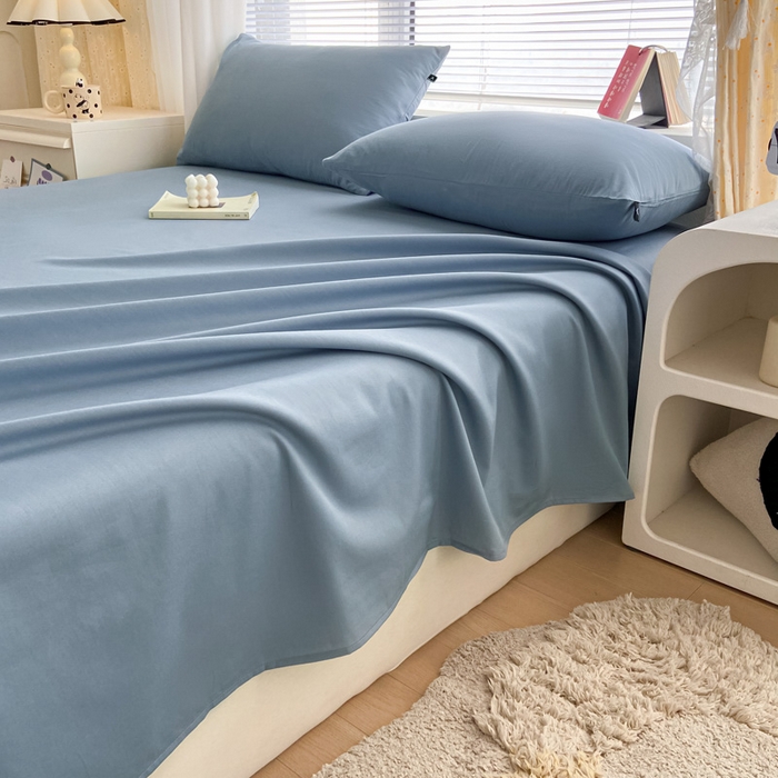 91家纺网 家纺一手货源 找家纺 涵宸家纺 2024新款40支全棉米兰系列-单床单 床单-湖兰