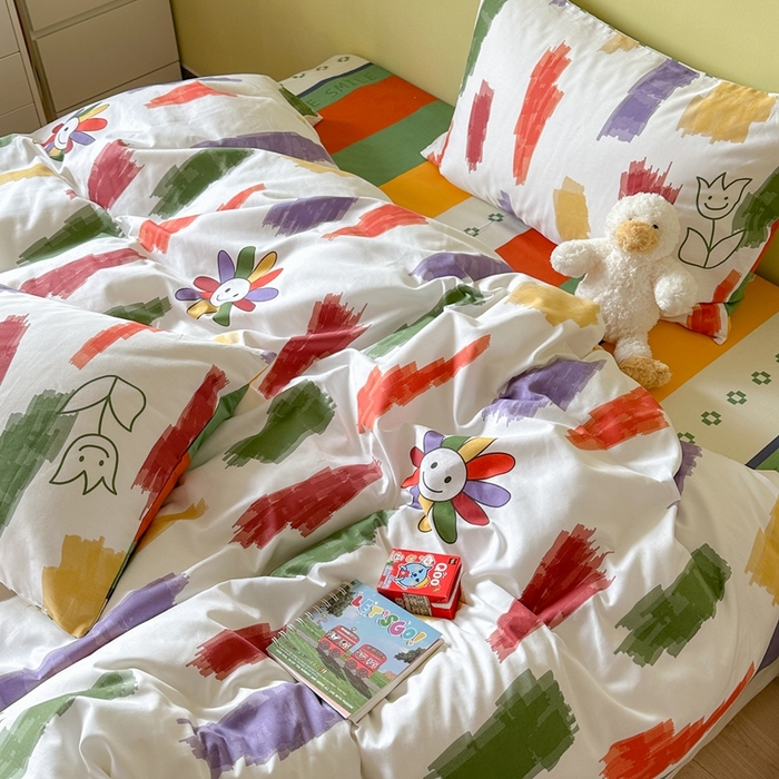 91家纺网 家纺一手货源 找家纺 时年家纺 2024新款 热爱生活·全棉系列第四期（充值会员优惠5元） 涂鸦小花