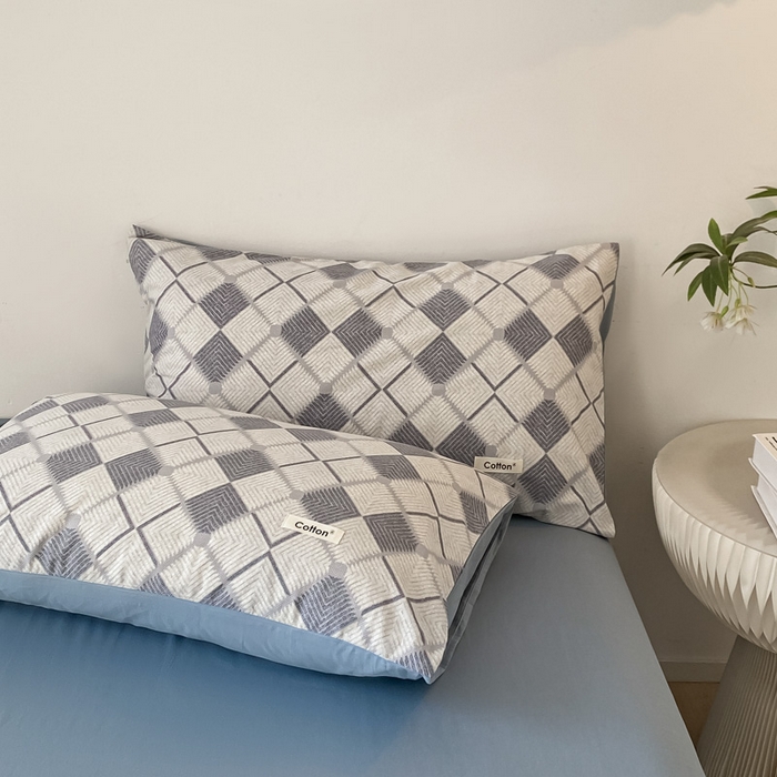 91家纺网 家纺一手货源 找家纺 涵宸家纺 2024新款40支全棉赛迪印花款四件套 南希-兰