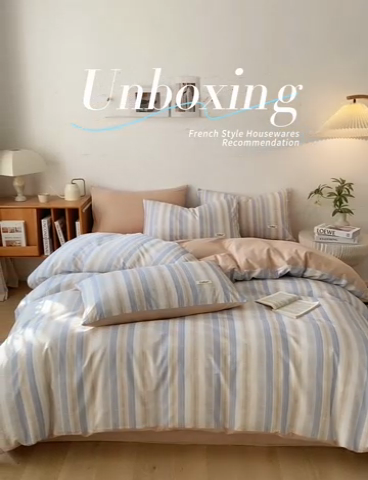 91家纺网 家纺一手货源 找家纺 涵宸家纺 2024新款40支全棉赛迪印花款四件套 艾琳