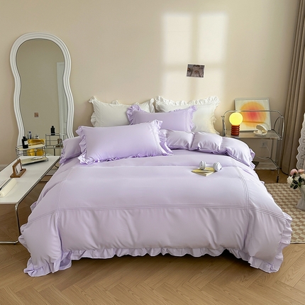 91家纺网 家纺一手货源 找家纺 （总）绒兔兔 2024新款水洗棉埋绳花边系列-南法花园