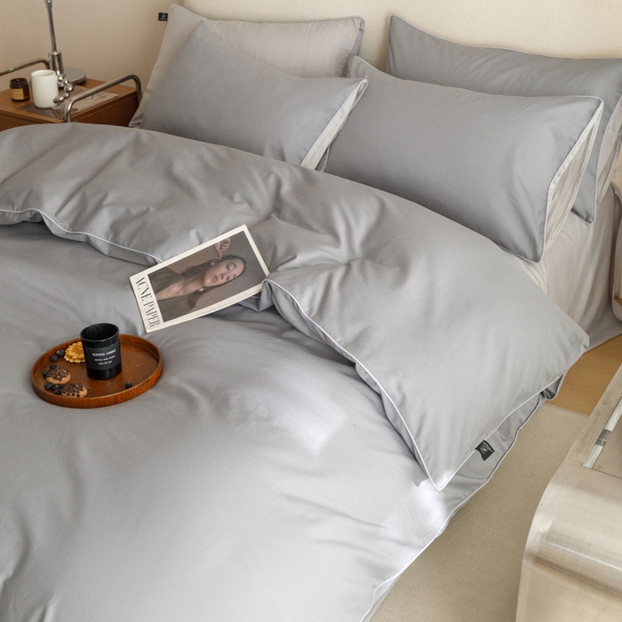 91家纺网 家纺一手货源 找家纺 涵宸家纺 2024新款40支全棉希腊麻绳款四件套 希腊（银灰+梧桐灰）