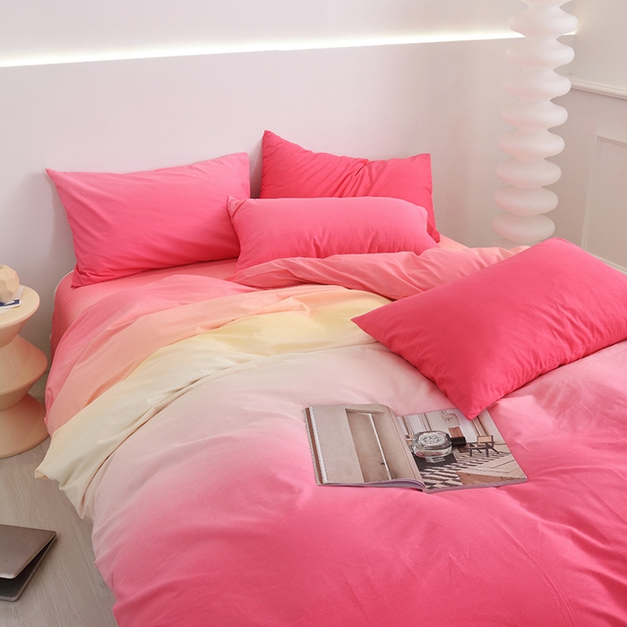 91家纺网 家纺一手货源 找家纺 启优家纺 2024新款全棉13070四件套 秘境-粉