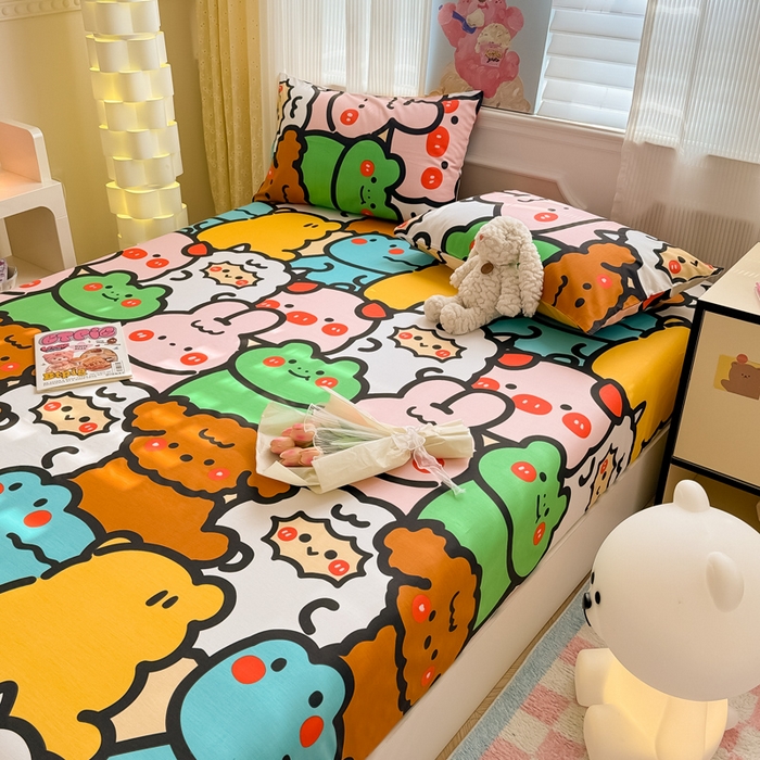 91家纺网 家纺一手货源 找家纺 花伞家居 2024新款简约全棉印花单床笠系列 床笠-宠物大会